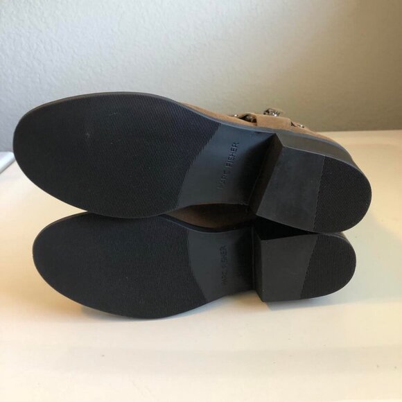 NWT MARC FISHER Dalary Harness Ankle Moto Boots Brown Suede SZ 6.5 - Picture 5 of 6